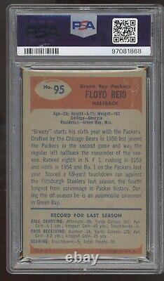 1955 Bowman Signed Floyd Breezy Reid PSA 4 Auto 9 Autographed Top Pop