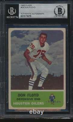 1962 Fleer #54 Don Floyd Autographed BGS Authentic 56450