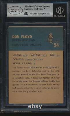 1962 Fleer #54 Don Floyd Autographed BGS Authentic 56450