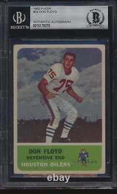 1962 Fleer #54 Don Floyd Autographed BGS Authentic C56450