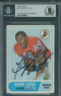 1968 Topps #173 Floyd Little Beckett Authentic Autograph Signed 4589