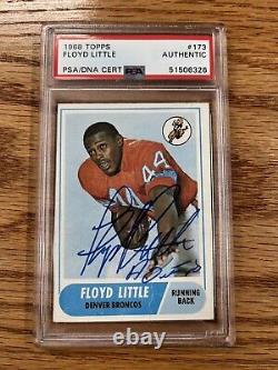 1968 Topps 173 Floyd Little Signed Auto Autograph Rookie RC PSA DNA Broncos HOF