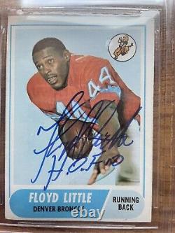 1968 Topps Floyd Little ROOKIE AUTO #173 Beckett BGS Authentic Graded HOF Qty