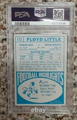 1968 Topps Floyd Little ROOKIE Autograph Signed RC 173 PSA DNA AUTO 10 HOF 2010