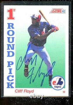 1992 Score Autograph/signed #801 Cliff Floyd Expos Nm/mt E020922