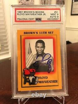 1997 Brown's Boxing Floyd Mayweather Jr. RC #51 PSA 9 MINT with 9 AUTO