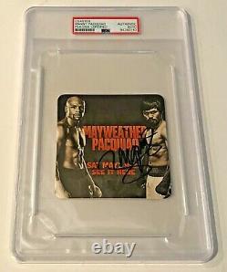 2015 Manny Pacquiao VS Floyd Mayweather Signed Auto Beer Bar Coaster PSA/DNA