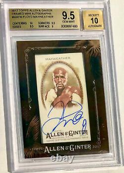 2017 Floyd Mayweather Hof Bgs 9.5/10 Auto Topps Allen & Ginter (amazing Card)