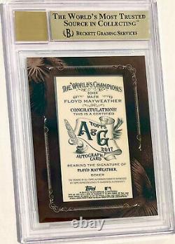 2017 Floyd Mayweather Hof Bgs 9.5/10 Auto Topps Allen & Ginter (amazing Card)