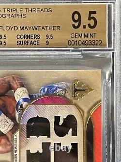 2017 Topps Triple Threads Ruby 1/1 Floyd Mayweather Patch Relic Auto BGS 9.5