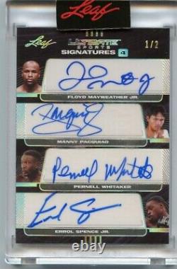 2021 Leaf #us4-06 Floyd Mayweather Manny Pacquiao Whitaker Spence Autograph #1/2