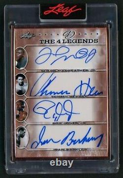 2022 Leaf Decadence Floyd Mayweather Roy Jones Jr Hearns Barkley Quad Auto /10