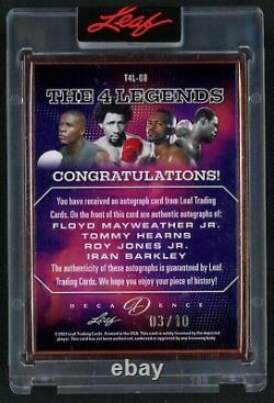 2022 Leaf Decadence Floyd Mayweather Roy Jones Jr Hearns Barkley Quad Auto /10