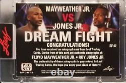 2022 Leaf Pro Set FLOYD MAYWEATHER JR ROY JONES JR #d /6 DUAL AUTO ORANGE