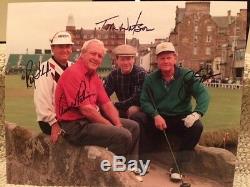 ARNOLD PALMER+JACK NICKLAUS+TOM WATSON+FLOYD SIGNED OVERSIZED 11x14 PHOTO JSA