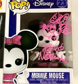 Artist FLOYD NORMAN signed Mickey+Minnie Mouse Funko POP Set with sketches BAS COA