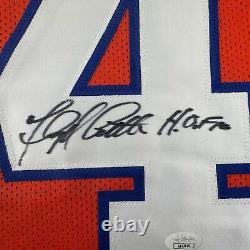 Autographed/Signed Floyd Little HOF Denver Orange Football Jersey JSA COA