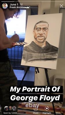 BIG GEORGE FLOYD MATTERS PORTRAIT PAINTING 36 by 24