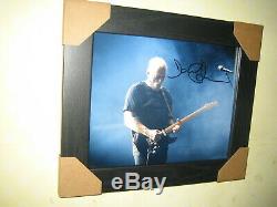 David Gilmour Pink Floyd Excellent Hand Signed Photograph (8x10) Framed + CoA
