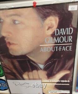 David Gilmour Pink Floyd Signed Autograph with About Face 1984 Concert Program COA