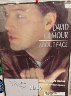 David Gilmour Pink Floyd Signed Autograph with About Face 1984 Concert Program COA