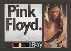 David Gilmour autograph Signed book page Pink Floyd Dark Side of the Moon FA LOA