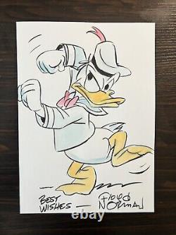 Disney Animator FLOYD NORMAN Signed Donald Duck Sailor Painting PSA AUTOGRAPH