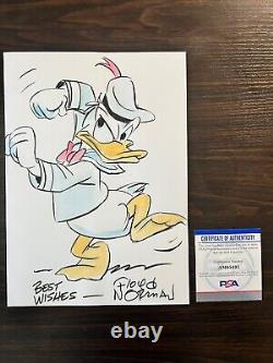 Disney Animator FLOYD NORMAN Signed Donald Duck Sailor Painting PSA AUTOGRAPH