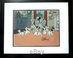 Disney Sericel Cel Family 1991 101 Dalmatian Hand Signed Floyd Norman New Frame