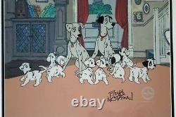 Disney Sericel Cel Family 1991 101 Dalmatian Hand Signed Floyd Norman New Frame