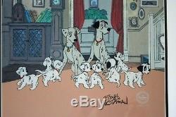 Disney Sericel Cel Family 1991 101 Dalmatian Hand Signed Floyd Norman New Frame