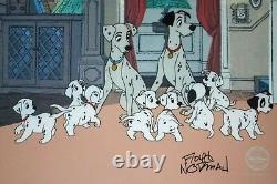 Disney Sericel Cel Family 1991 101 Dalmatian Hand Signed Floyd Norman New Frame