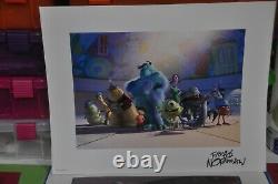 Disney Store Monsters Inc Litho Set 4 Rare Signed By Floyd Norman & Ira Hershen