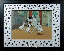 Disney cel Sericel Pongo 101 Dalmatian Hand Signed Floyd Norman New Frame