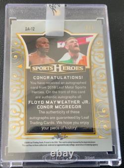 Dual autograph 1/1 UFC Conor McGregor Floyd Mayweather Leaf Gold Sealed