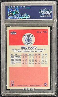 Eric Sleepy Floyd Signed 1986 Fleer #34 Warriors Rookie Card Rc Psa/dna 83710642