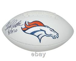 FLOYD LITTLE AUTOGRAPHED SIGNED DENVER BRONCOS WHITE LOGO FOOTBALL JSA With HOF 10