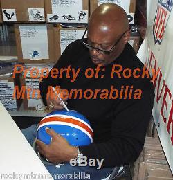 FLOYD LITTLE Signed Autographed Broncos Full Size D-Style TK 2-Bar Helmet