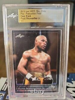 FLOYD MAYWEATHER 2019 Leaf 1992 METAL Pre Production PROOF CLEAR BLACK RARE 1/1