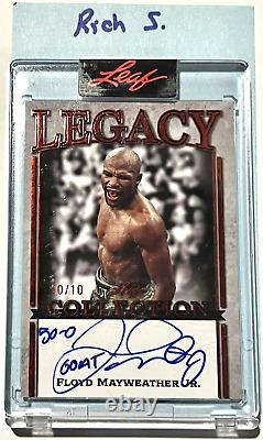 FLOYD MAYWEATHER 2022 Leaf Legacy Collection RED AUTO #10/10 50-0 GOAT