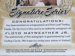 FLOYD MAYWEATHER JR 2020 Leaf Signature Sports AUTO 1/1 Signed Boxing Card RARE