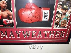 FLOYD MAYWEATHER JR. SIGNED RED EVERLAST BOXING GLOVE SHADOW BOX With BECKETT COA