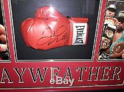 FLOYD MAYWEATHER JR. SIGNED RED EVERLAST BOXING GLOVE SHADOW BOX With BECKETT COA
