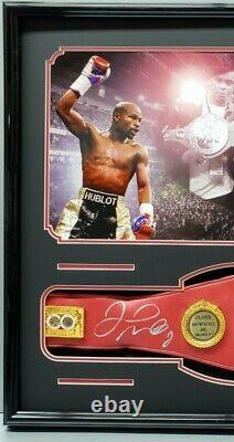 FLOYD MAYWEATHER JR. Signed Autographed IBF BOXING BELT Frame. BECKETT WITNESSED