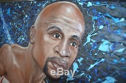 FLOYD MAYWEATHER MANNY PACQUIAO PAITING LARGE 3D Certified And Signed By Floyd