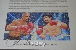 FLOYD MAYWEATHER MANNY PACQUIAO PAITING LARGE 3D Certified And Signed By Floyd