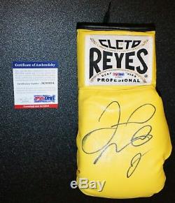 FLOYD MAYWEATHER SIGNED Yellow Cleto Reyes BOXING GLOVE WITNESSED PSA JSA Auto