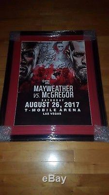 FLOYD MAYWEATHER VS CONOR MCGREGOR MONEY FIGHT DUAL SIGNED CUSTOM FRAME WithPROOF