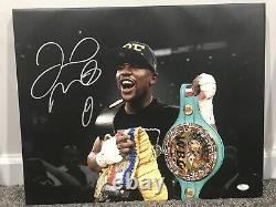 FLOYD MONEY MAYWEATHER Autographed SIGNED 16x20 Stretched CANVAS withJSA COA TMT