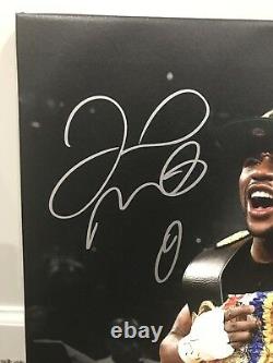 FLOYD MONEY MAYWEATHER Autographed SIGNED 16x20 Stretched CANVAS withJSA COA TMT